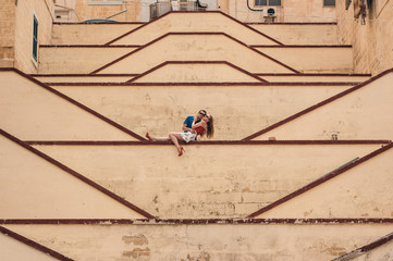Man and woman on the city walls