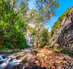 Turda gorge Cheile Turzii is a natural reserve with marked trails for hikes on Hasdate River