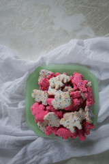 Frosted Circus Animal Cookie Pink and White Sprinkled Animal Crackers