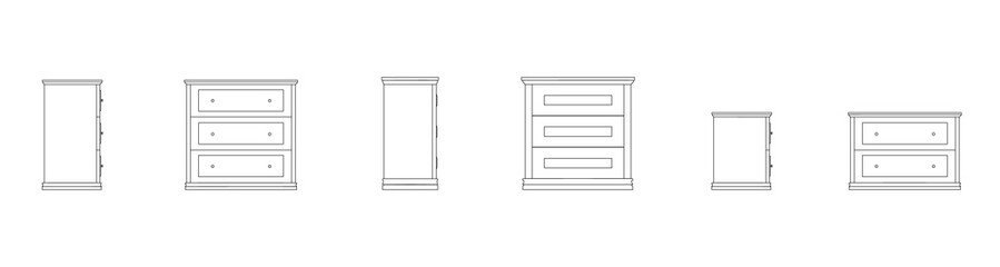 set of vector icons. Furniture - cabinet