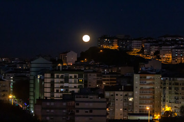 fullmoon over Sintra, cityscape, Portugal