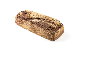 Rye bread slices isolated on white background