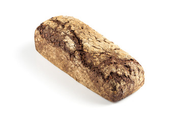 Rye bread slices isolated on white background