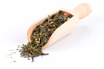 Flavoured green tea isolated