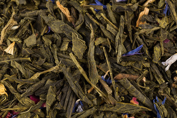 Flavoured green tea isolated