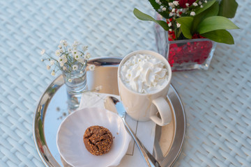 Cup of cappuccino coffee 