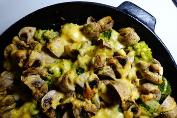 Mushrooms with cheese.