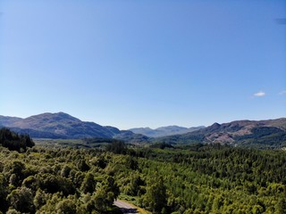 landscape with mountains and blue sky