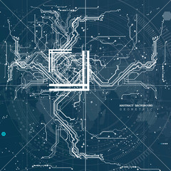 circuit board digital chipset electronic technology computer  lines engineering processor flat copy space vector illustration