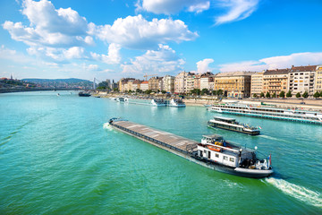 Cargo ship on Danube