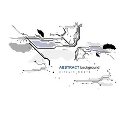 circuit board digital chipset electronic technology computer  lines engineering processor flat copy space vector illustration