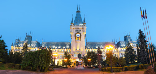 Fototapeta na wymiar The Palace of Culture edifice in Iasi, Romania.