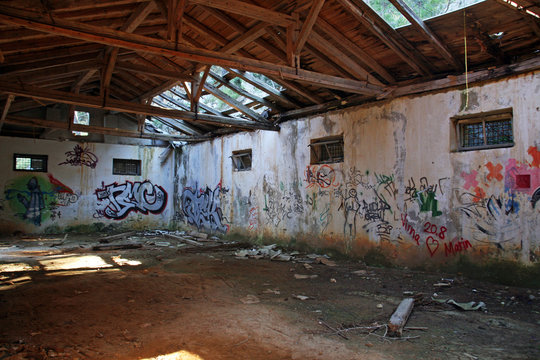 Mali Losinj,Croatia,Adriatic coast,Europe,demolished former JNA army depots,2