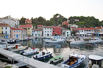 Rovenska,island Losinj,Adriatic coast,Croatia,Europe,harbor with vessels,1