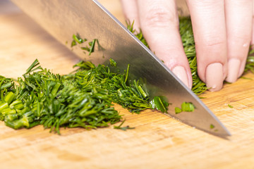 cook chopped green dill