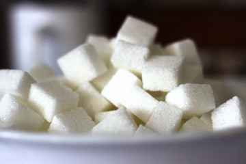 sugar cubes on a plate
