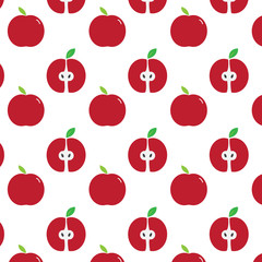 red apple pattern. background vector design illustration
