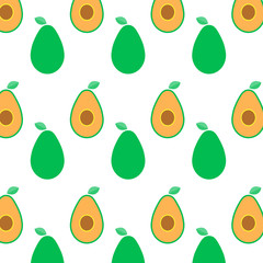 avocado pattern in a white background. vector design illustration