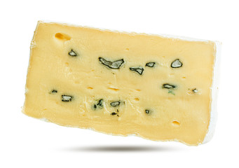 White mould cheese isolated on white background with clipping path