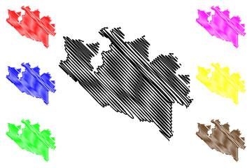 Niger State (Subdivisions of Nigeria, Federated state of Nigeria) map vector illustration, scribble sketch Niger map