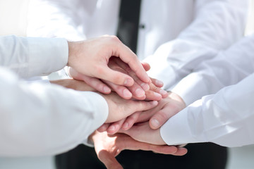 Obraz premium close up. business people with a stack of hands