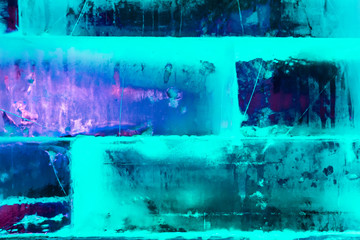 mur de bloc de glace cyan en transparence
