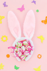 Creative Easter flat lay composition