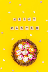 Creative Top view holiday Easter Concept