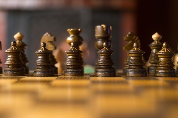 chess game figure. chess table