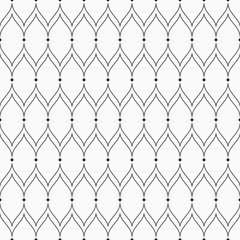 Fototapeta premium Abstract vector seamless pattern. Modern stylish texture with dots and smooth lines.