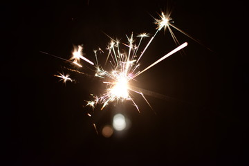 sparkler on black background