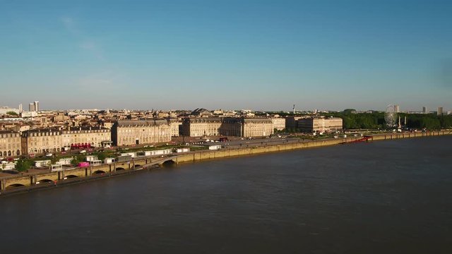 Aerial France Bordeaux June 2018 Sunny Day 30mm 4K Inspire 2 Prores  Aerial video of downtown Bordeaux in France on a sunny day.