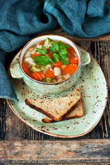 Bowl of vegetable soup