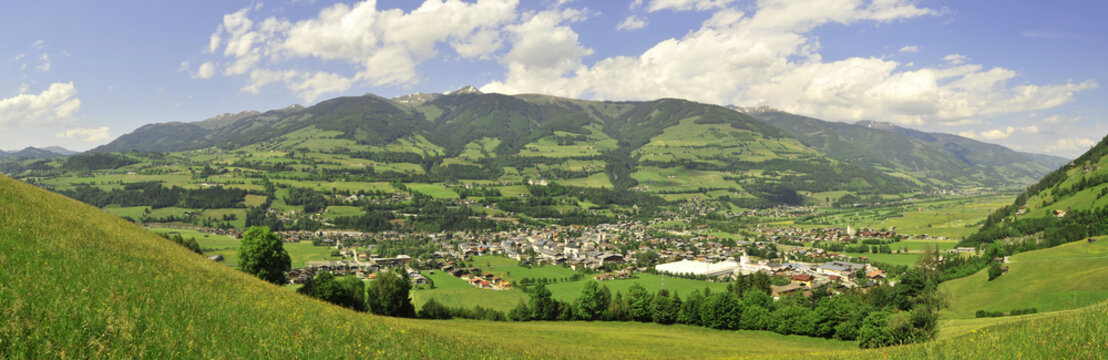 panorama of mittersill, salzburg, austria