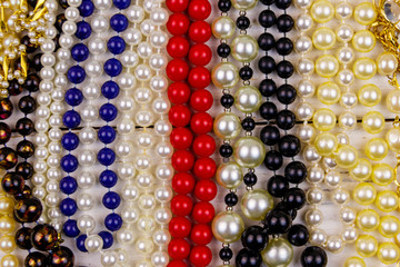 Background of the different beads necklaces