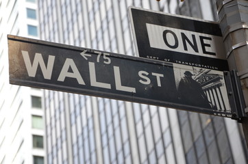 Fototapeta premium Wall Street Straßenschild