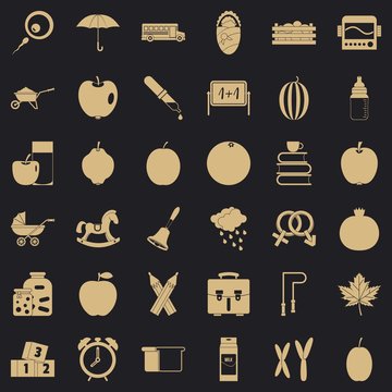 Education icons set. Simple style of 36 education vector icons for web for any design