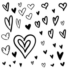 Hand drawn hearts background