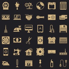 Homework appliance icons set. Simple style of 36 homework appliance vector icons for web for any design