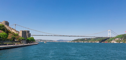 bridge through Bosphorus, Istanbul, Turkey