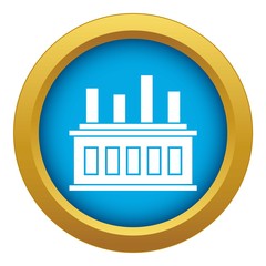 Industrial factory building icon blue vector isolated on white background for any design