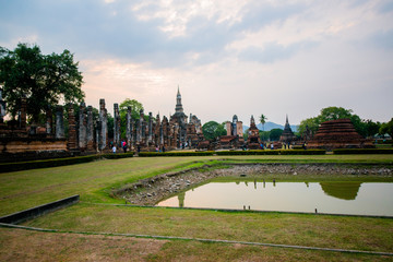 Parque histórico nacional em Sukhothai, Tailândia.