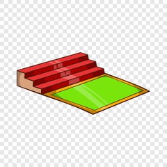 Small football stadium icon in cartoon style isolated on background for any web design 