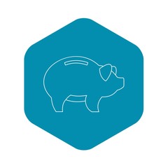 Fototapeta premium Piggy icon. Outline illustration of piggy vector icon for web