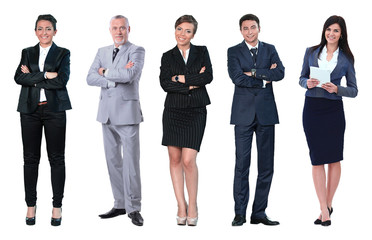 Obraz premium Collage of business people on white background