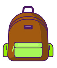 Backpack icon - vector school symbol - travel icon