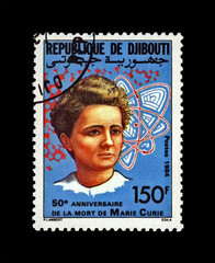 Marie Sklodowska-Curie (1867-1934), physicist, famous polish nobel prize, circa 1984. scientist,...