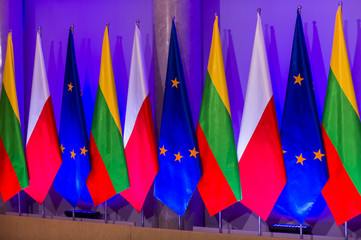 flaga UE Polski Litwy © FOTOWAWA