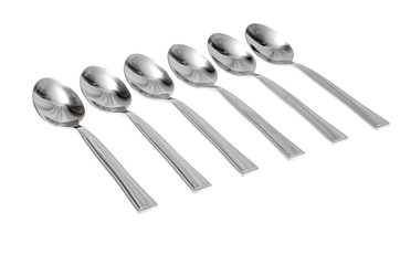 Metal cutlery isolated on white
