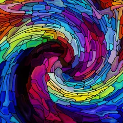 Foto op Canvas Visualization of Spiral Color © agsandrew